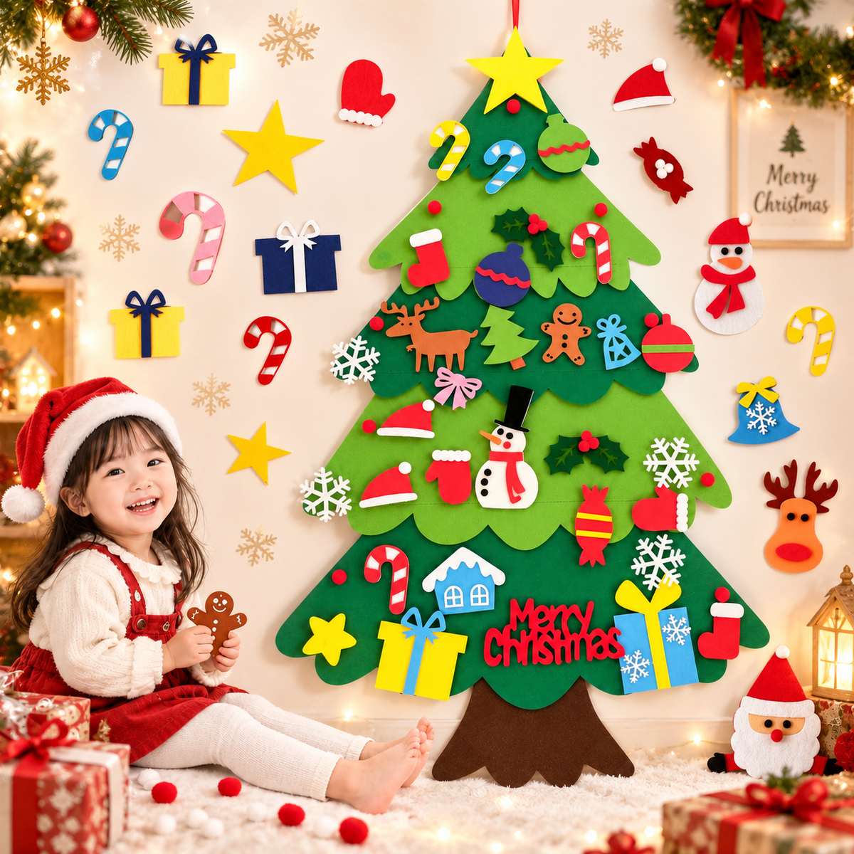 FeltTree™ 壁掛けクリスマスツリーセット